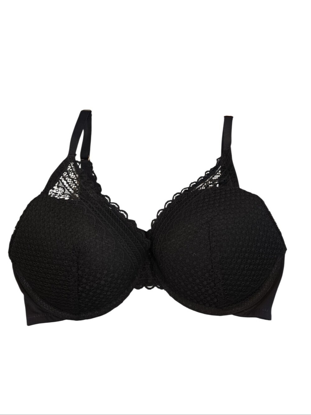 NWT  AUDEN LACE PLUNGE COVERAGE PUSH- UP BRA. SIZE 38C. BLACK